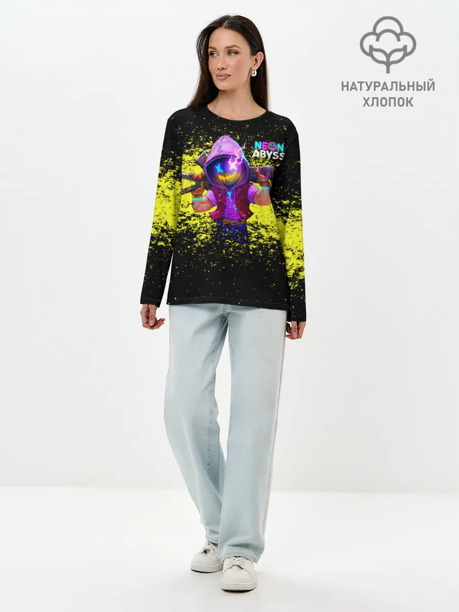 Лонгслив женский. Хлопок / Neon Abyss