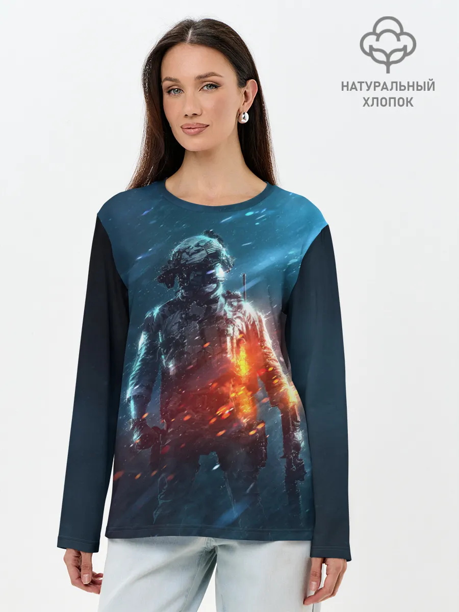 Лонгслив женский. Хлопок / BATTLEFIELD / Батлфилд