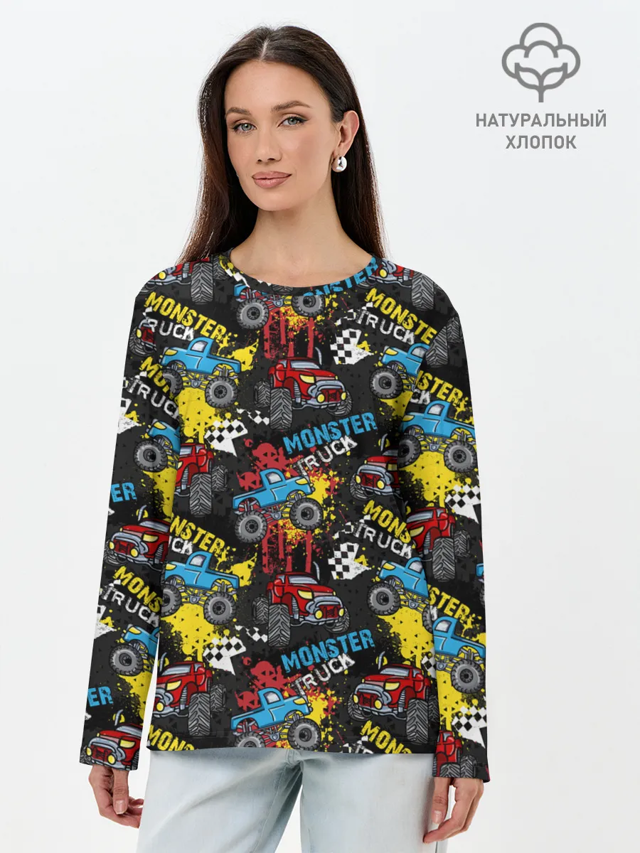 Лонгслив женский. Хлопок / MONSTER TRUCK