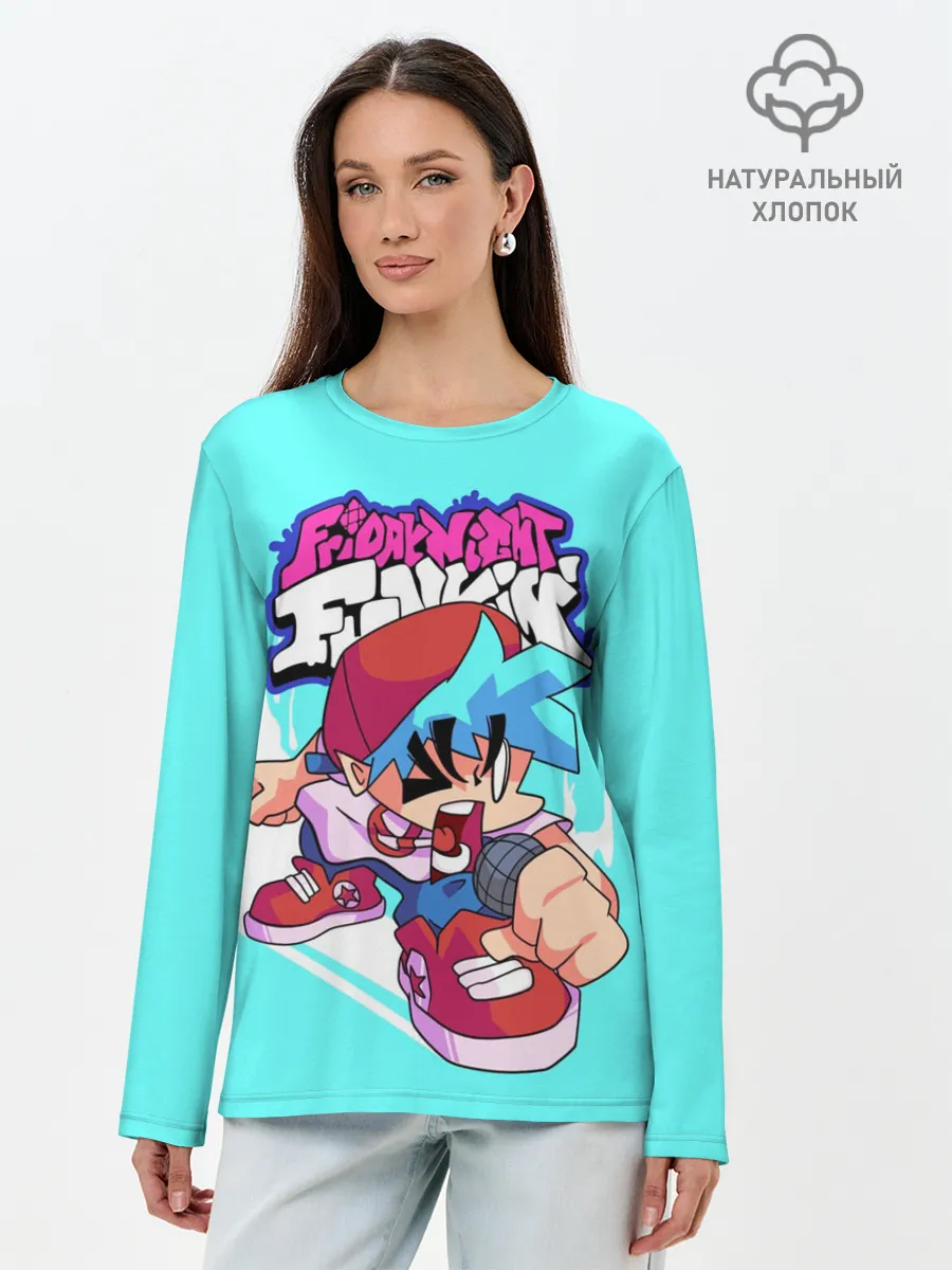 Лонгслив женский. Хлопок / FNF Boyfriend