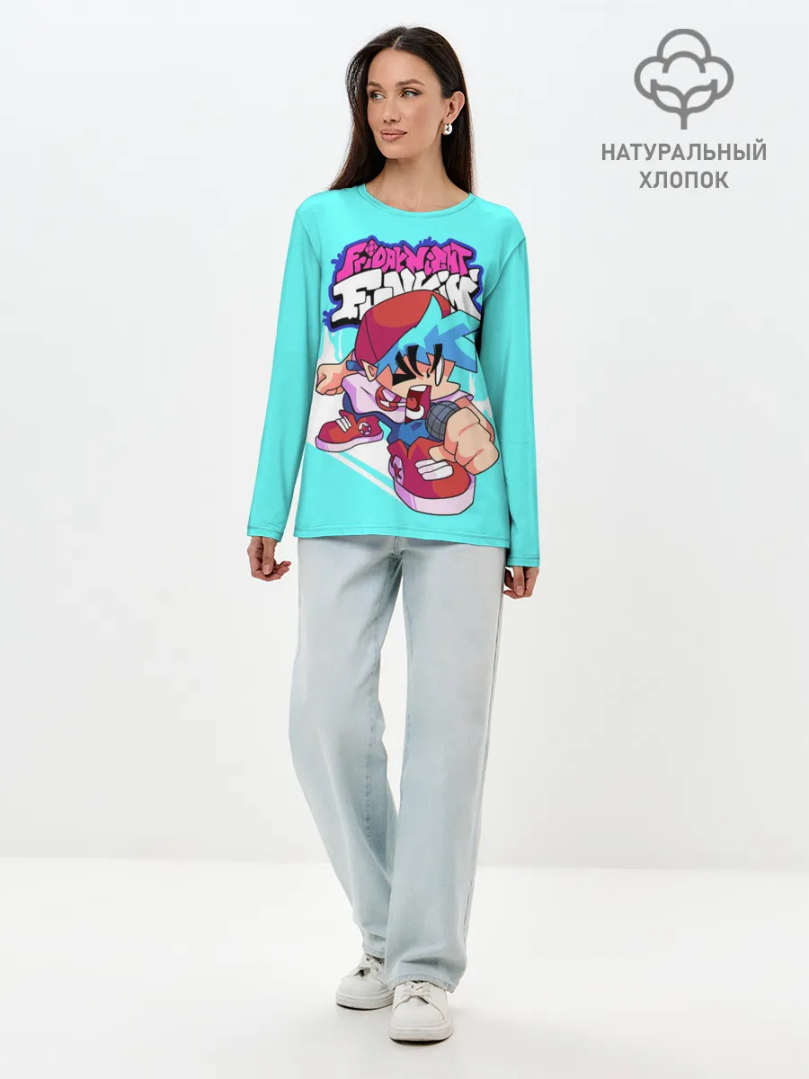 Лонгслив женский. Хлопок / FNF Boyfriend