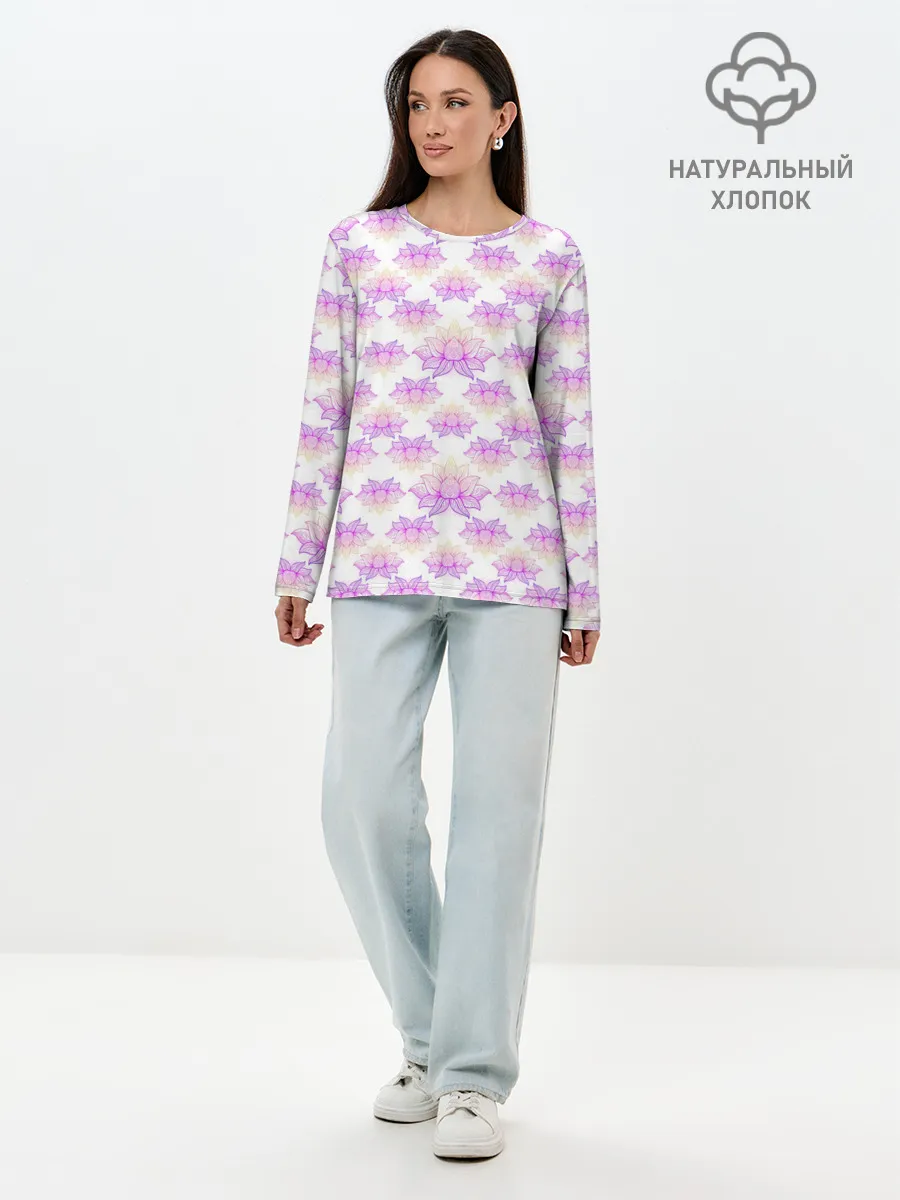 Лонгслив женский. Хлопок / Лотос