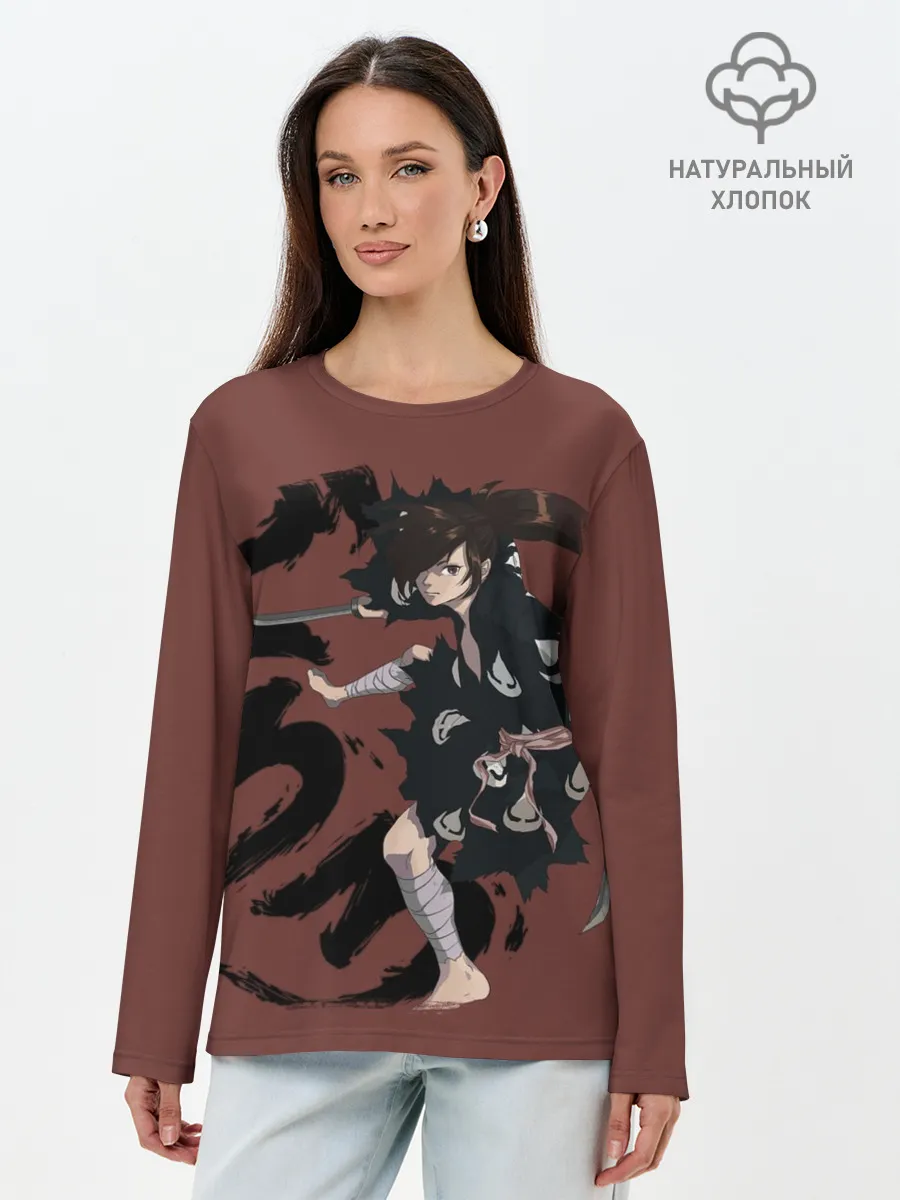 Лонгслив женский. Хлопок / Хяккимару