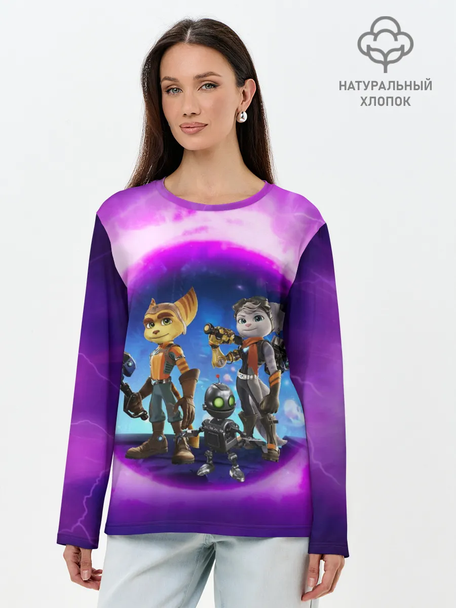 Лонгслив женский. Хлопок / Ratchet & Clank 2 Rift Apart