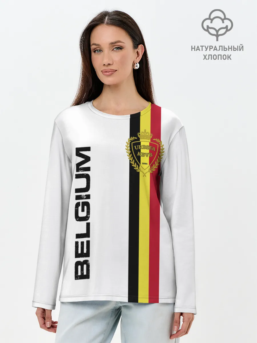 Лонгслив женский. Хлопок / СБОРНАЯ БЕЛЬГИИ