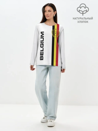 Лонгслив женский. Хлопок / СБОРНАЯ БЕЛЬГИИ