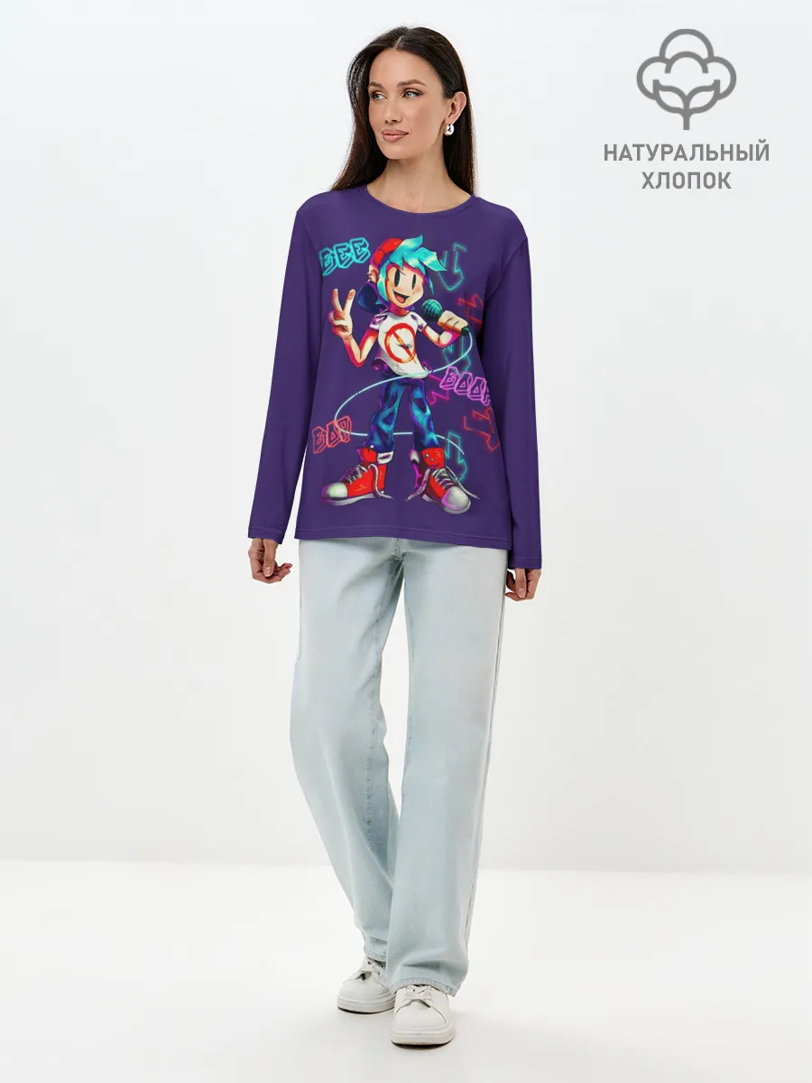 Лонгслив женский. Хлопок / фридей найт фанкин парень