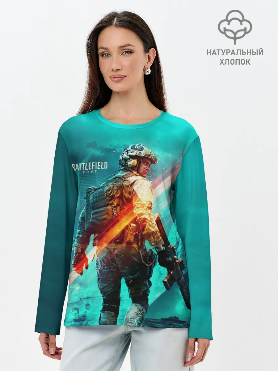 Лонгслив женский. Хлопок / BATTLEFIELD 2042 / Батлфилд