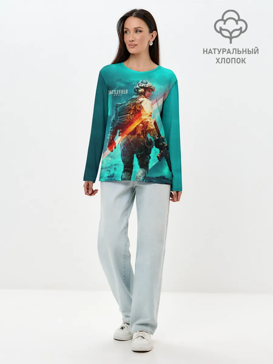 Лонгслив женский. Хлопок / BATTLEFIELD 2042 / Батлфилд