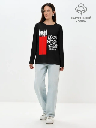 Лонгслив женский. Хлопок / Карты деньги два ствола