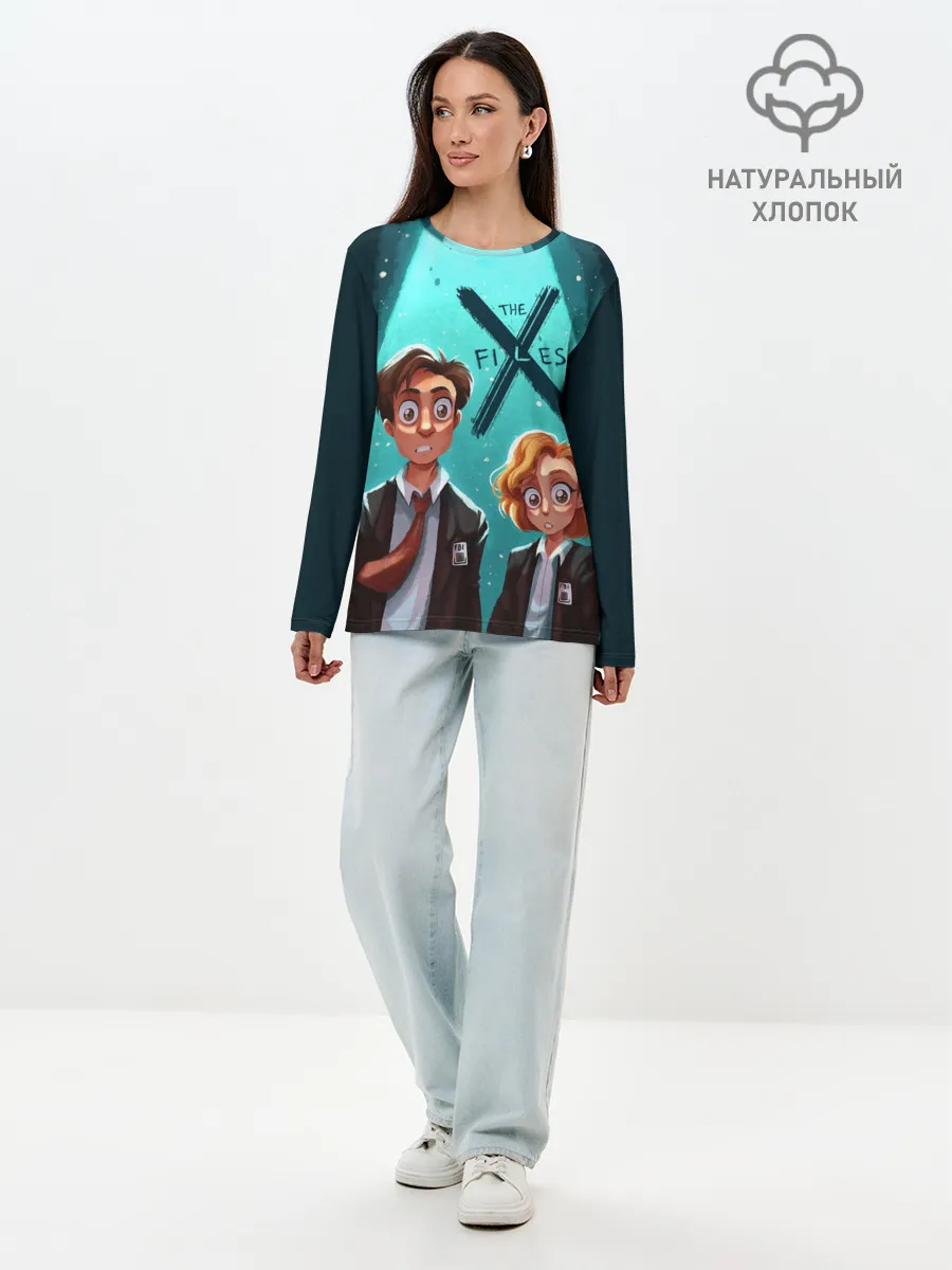 Лонгслив женский. Хлопок / Fox Mulder and Dana Scully