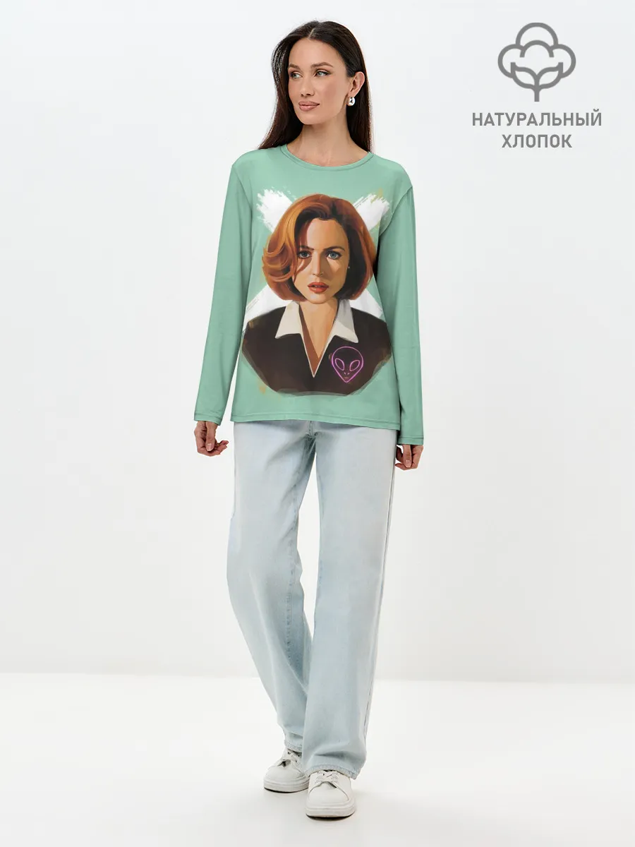 Лонгслив женский. Хлопок / Дана Скалли