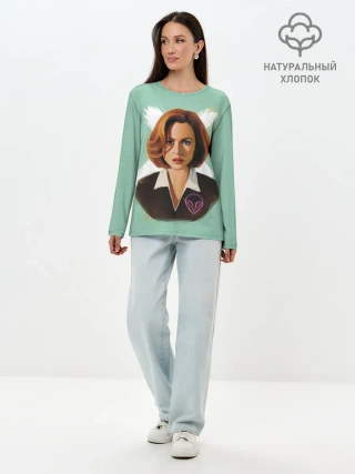 Лонгслив женский. Хлопок / Дана Скалли