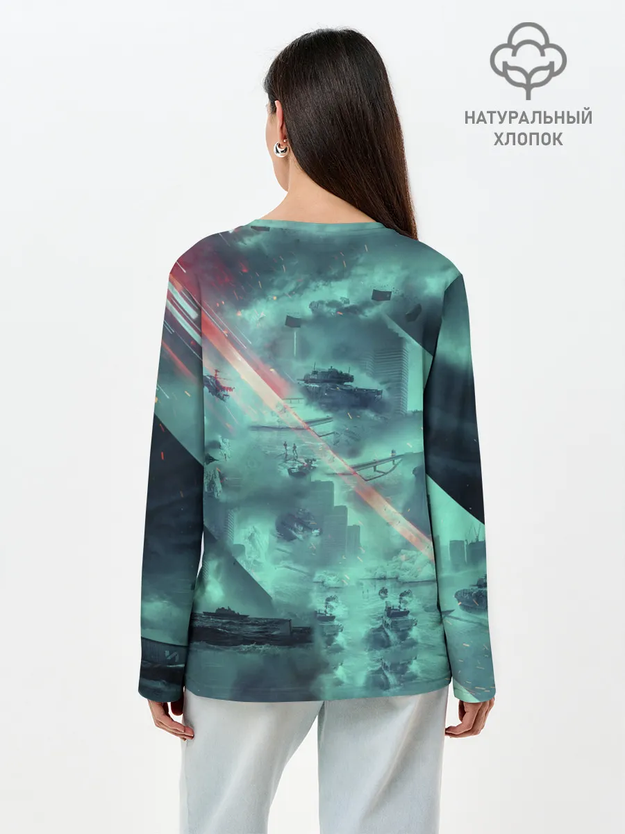 Лонгслив женский. Хлопок / Баттлфилд 2042