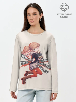Лонгслив женский. Хлопок / Няшная Такамаки