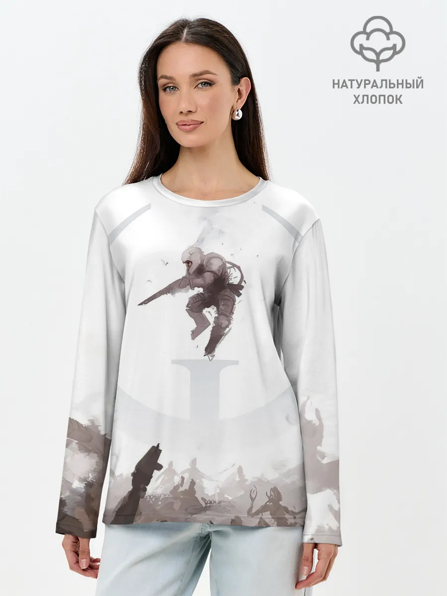 Лонгслив женский. Хлопок / Quake War