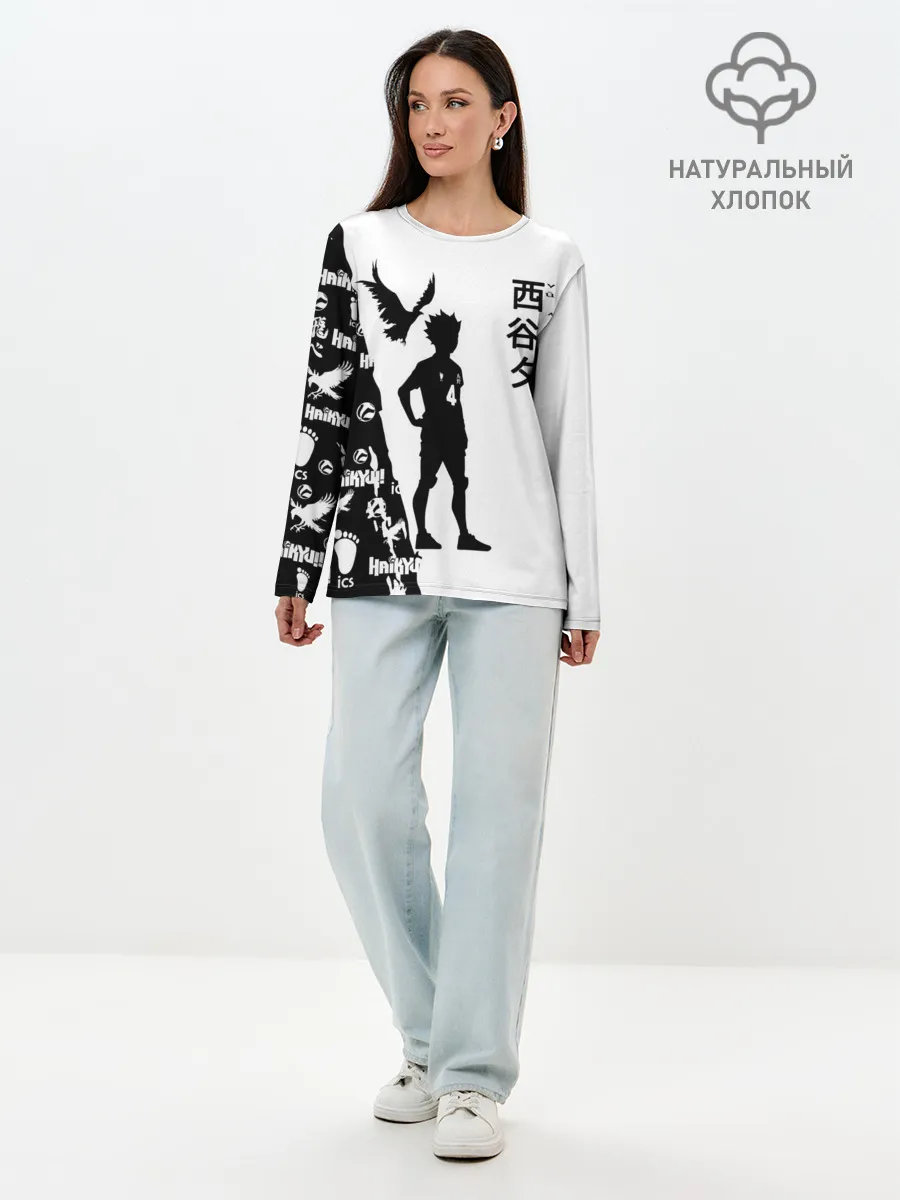 Лонгслив женский. Хлопок / Юу Нишиноя ВОЛЕЙБОЛ!!