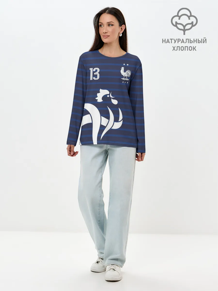 Лонгслив женский. Хлопок / Канте в стиле формы Франции