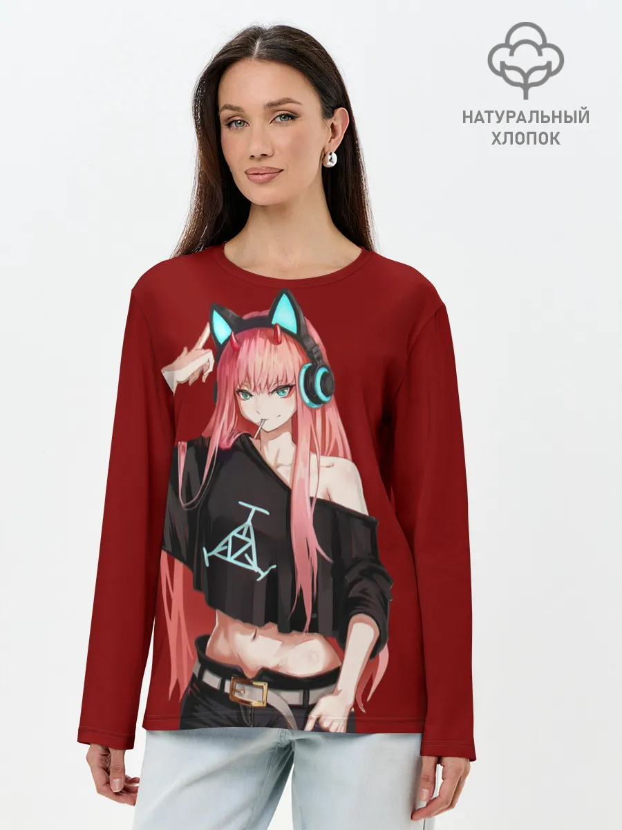 Лонгслив женский. Хлопок / Стримерша