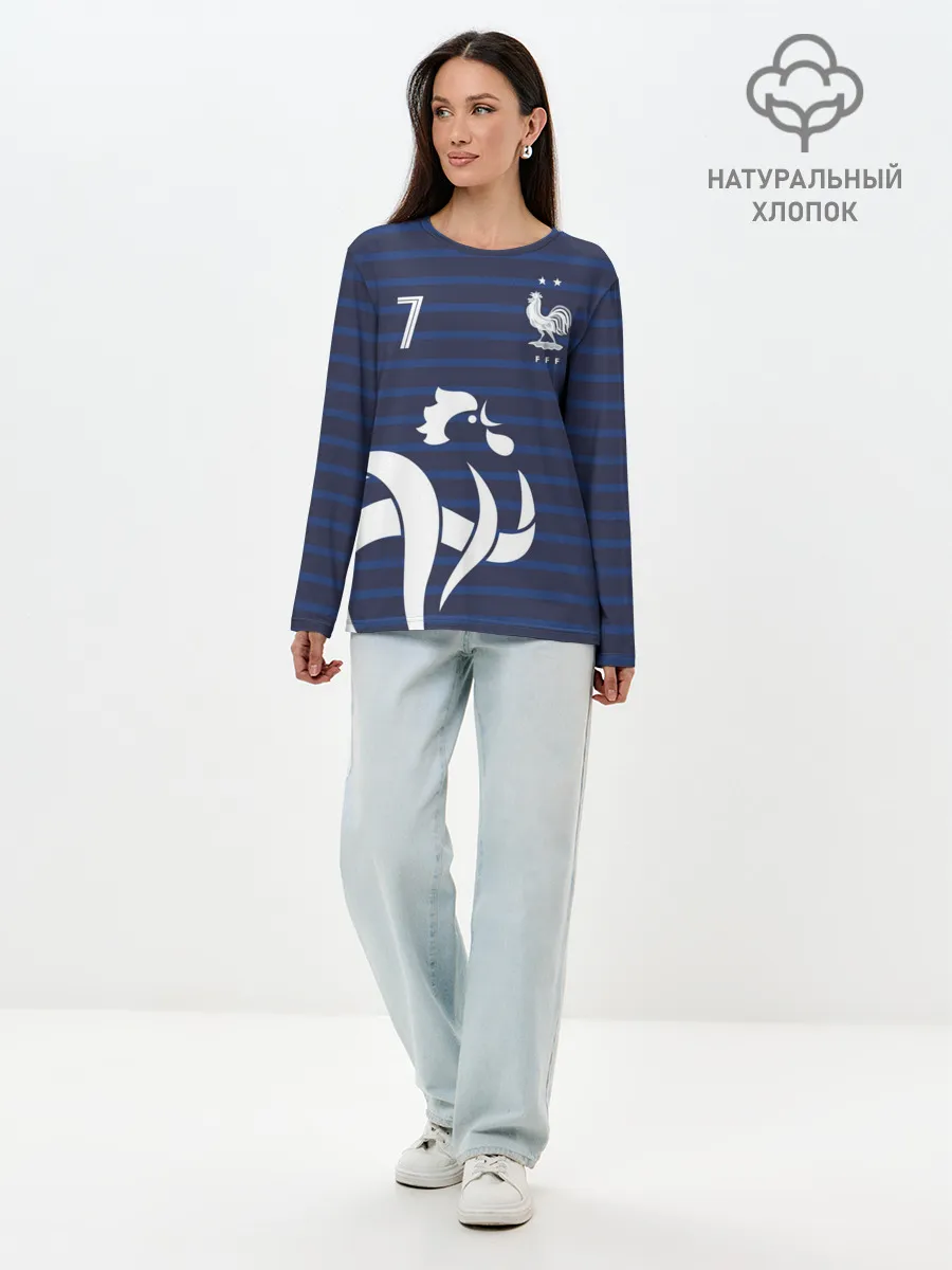 Лонгслив женский. Хлопок / Гризманн в стиле формы Франции