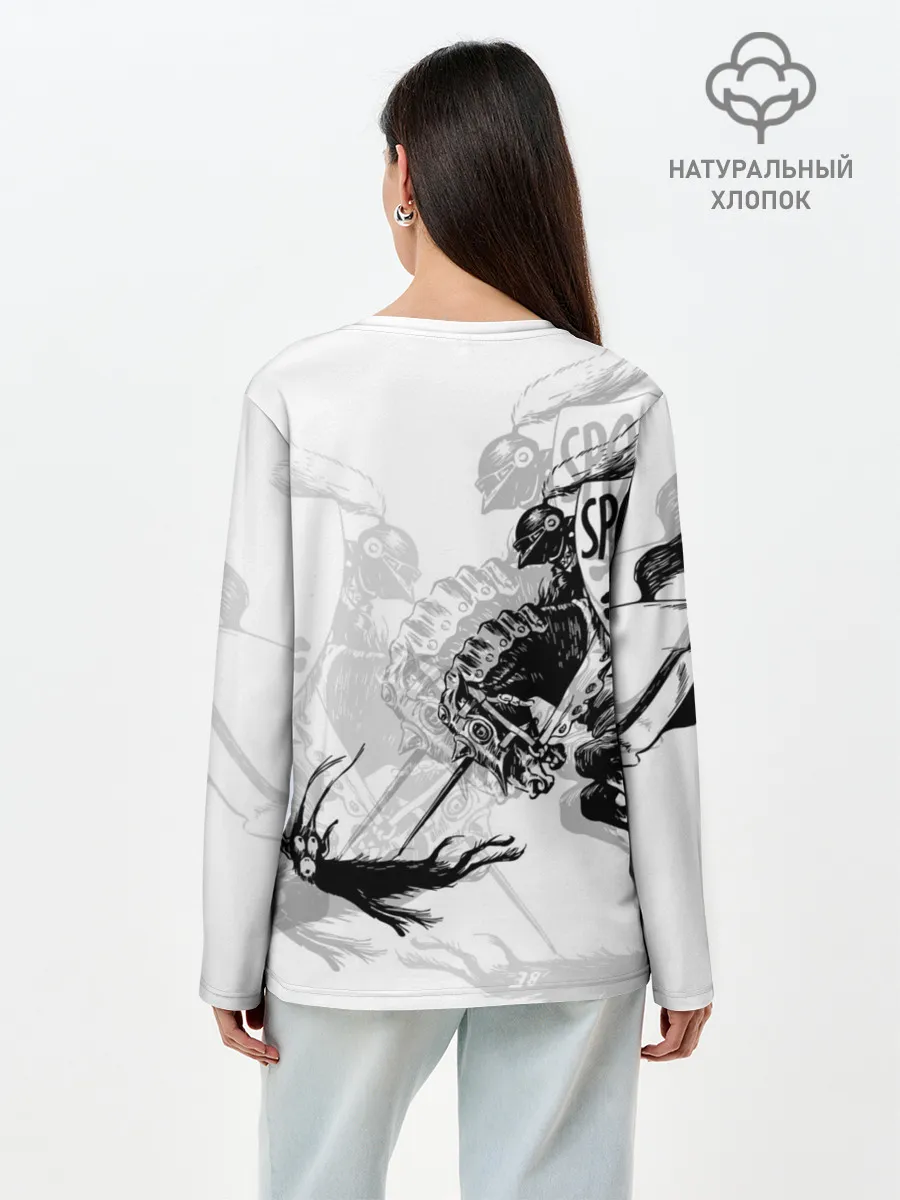 Лонгслив женский. Хлопок / Всадник и чёрт