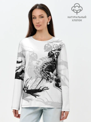 Лонгслив женский. Хлопок / Всадник и чёрт