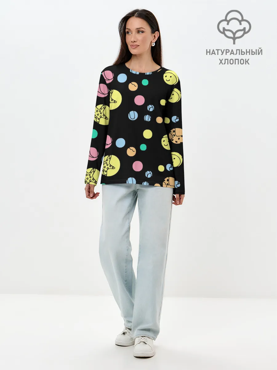 Лонгслив женский. Хлопок / На пляж
