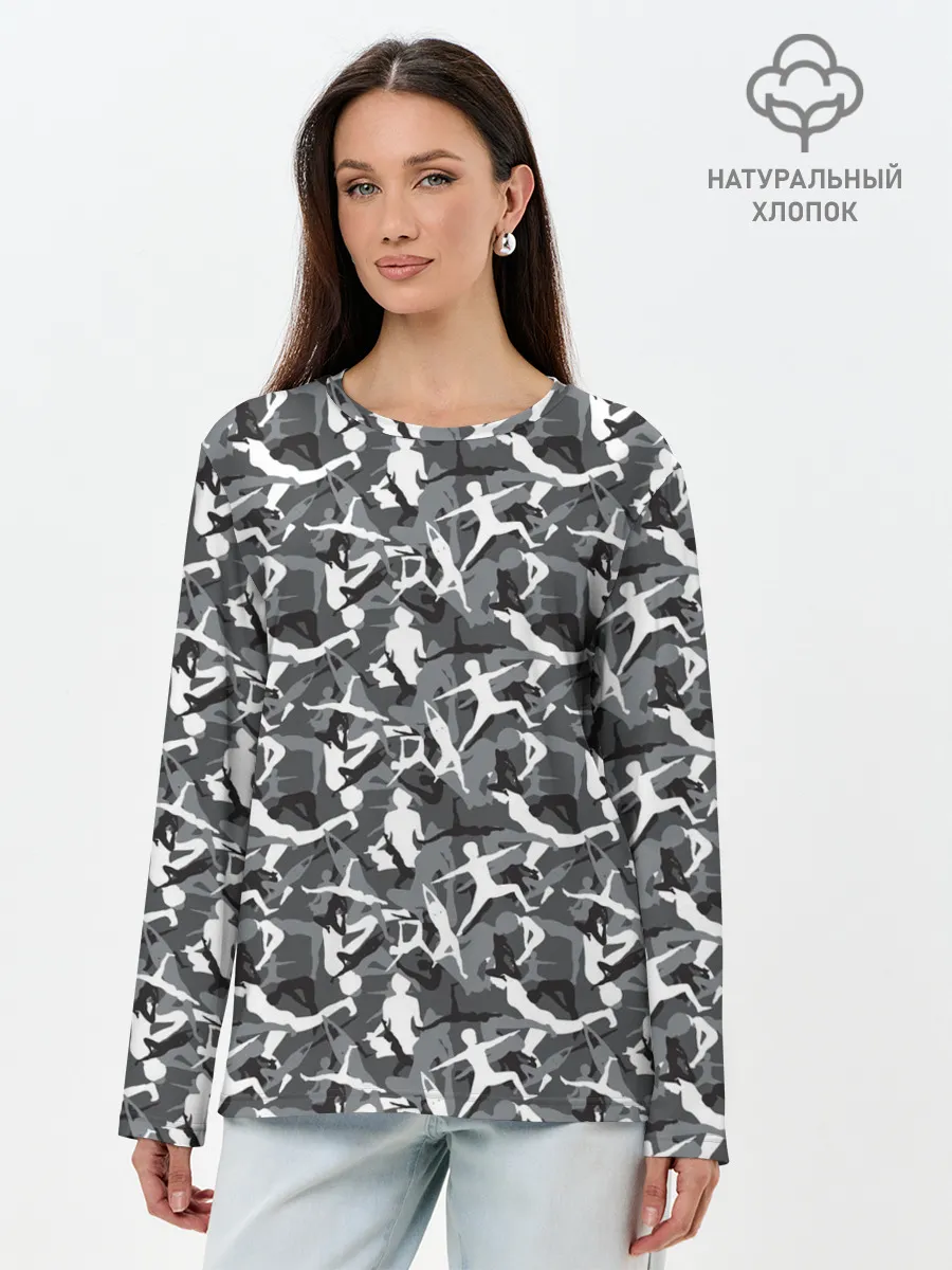 Лонгслив женский. Хлопок / Гимнастика