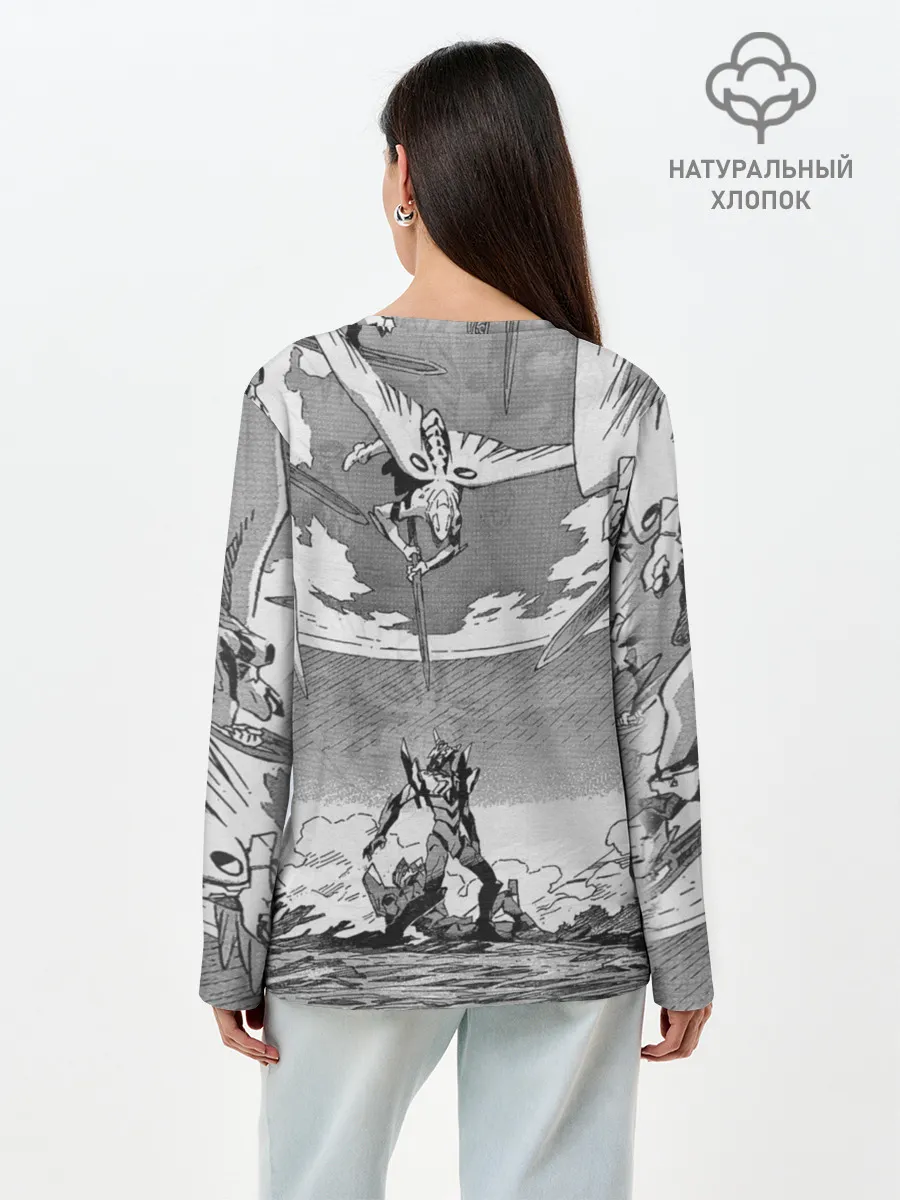 Лонгслив женский. Хлопок / Eves battle with the angel