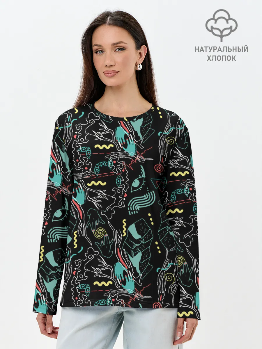 Лонгслив женский. Хлопок / Магия