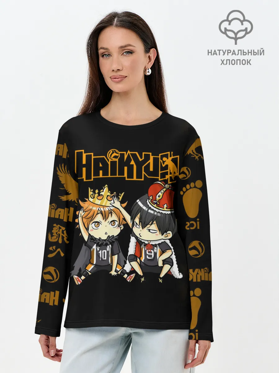 Лонгслив женский. Хлопок / Тобио Кагеяма и Шоё Хината | Haikyu!!