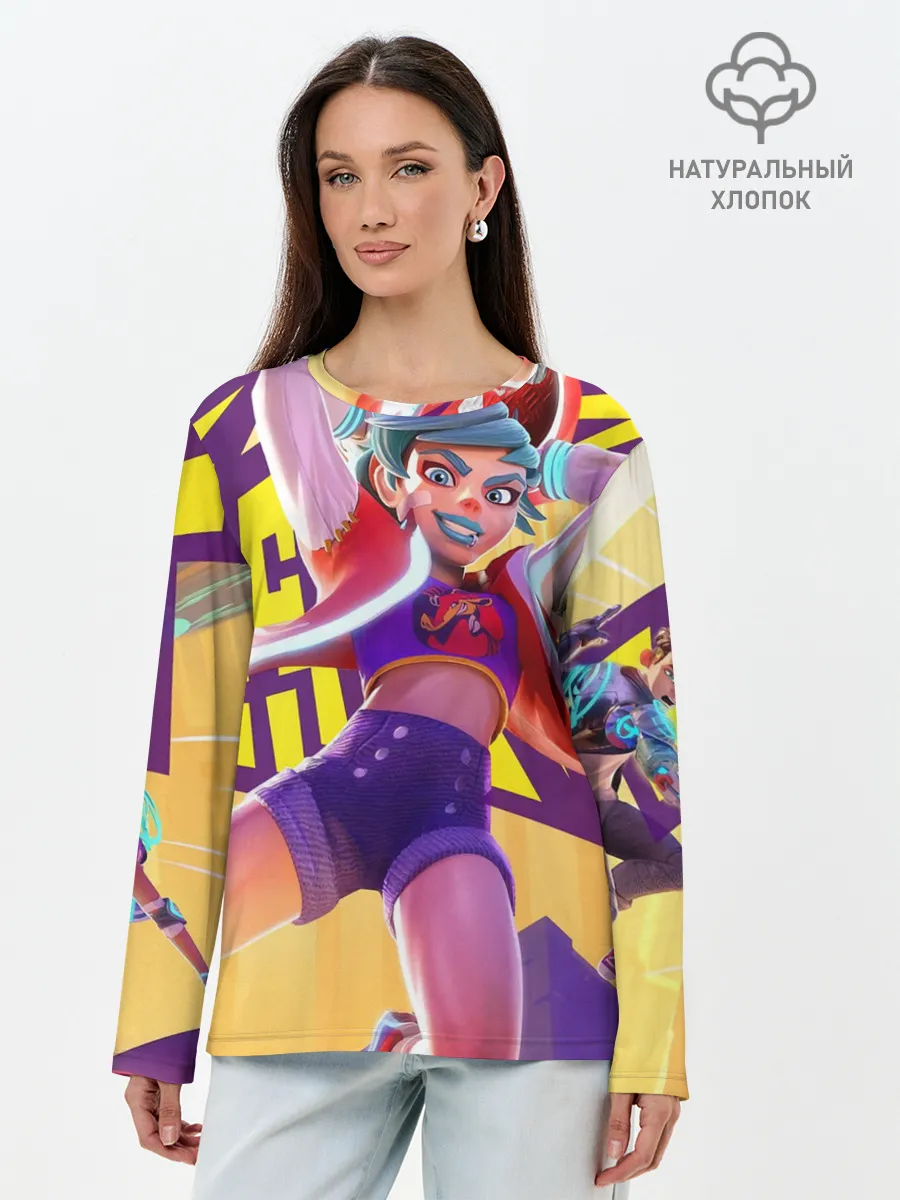 Лонгслив женский. Хлопок / Knockout City