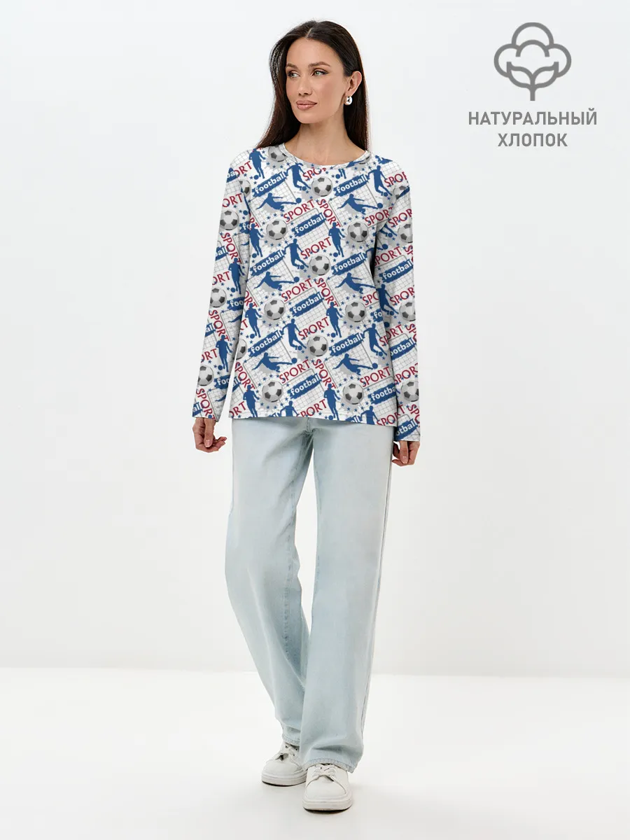 Лонгслив женский. Хлопок / Football