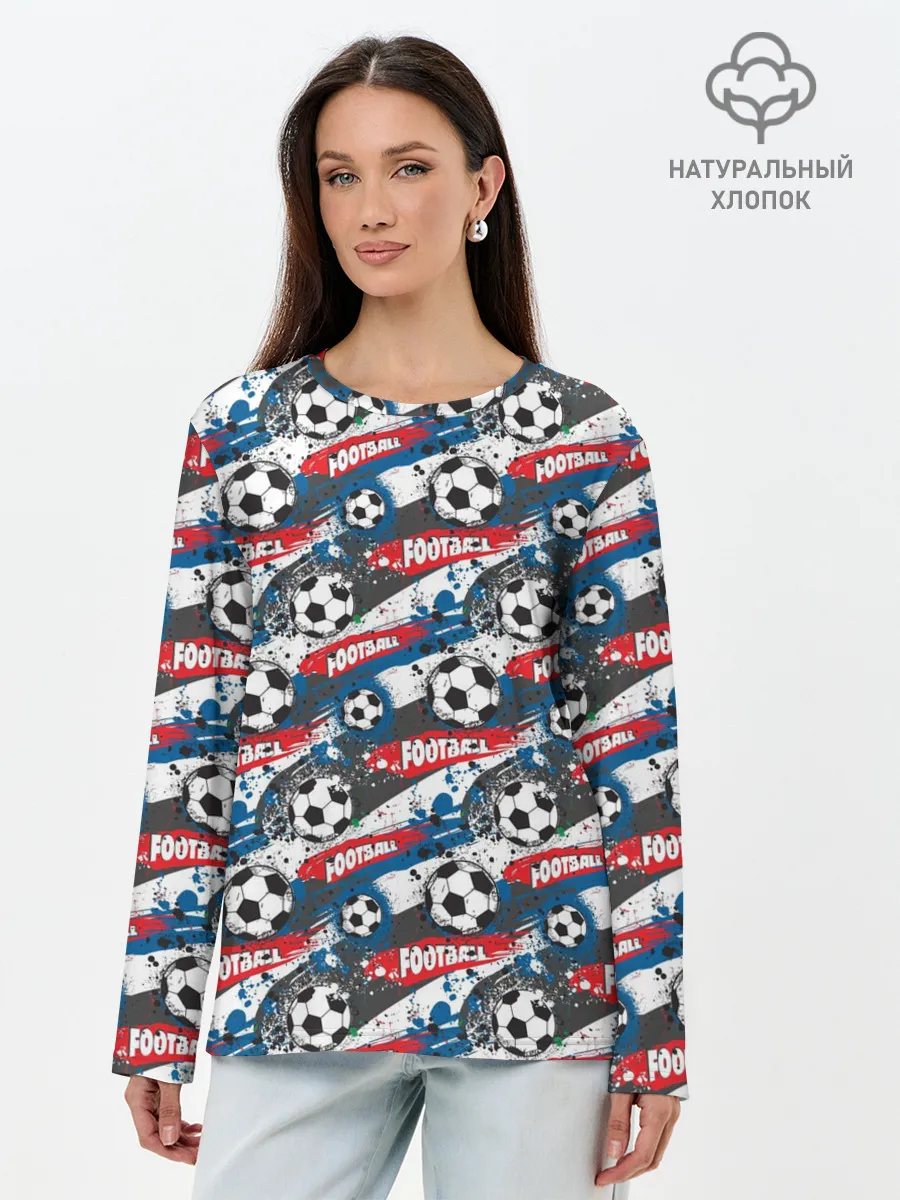 Лонгслив женский. Хлопок / FOOTBALL