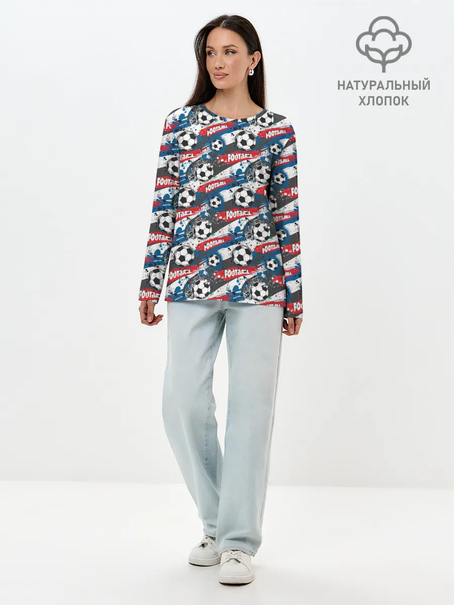 Лонгслив женский. Хлопок / FOOTBALL