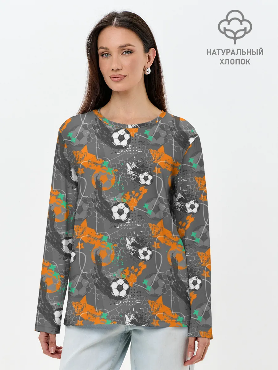 Лонгслив женский. Хлопок / Football