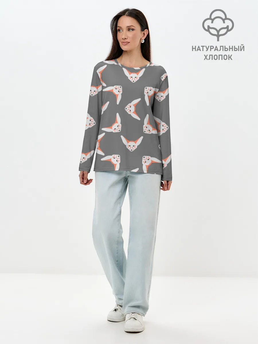 Лонгслив женский. Хлопок / Лиса Фенек