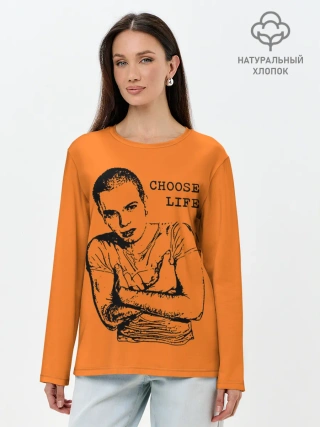 Лонгслив женский. Хлопок / На игле, выбирай жизнь