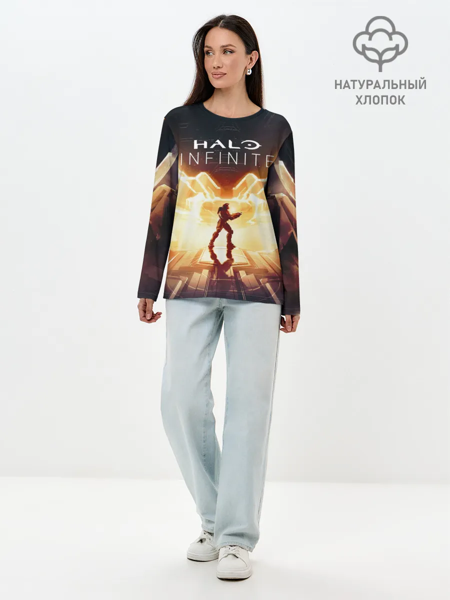 Лонгслив женский. Хлопок / Halo infinite Мастер Чиф