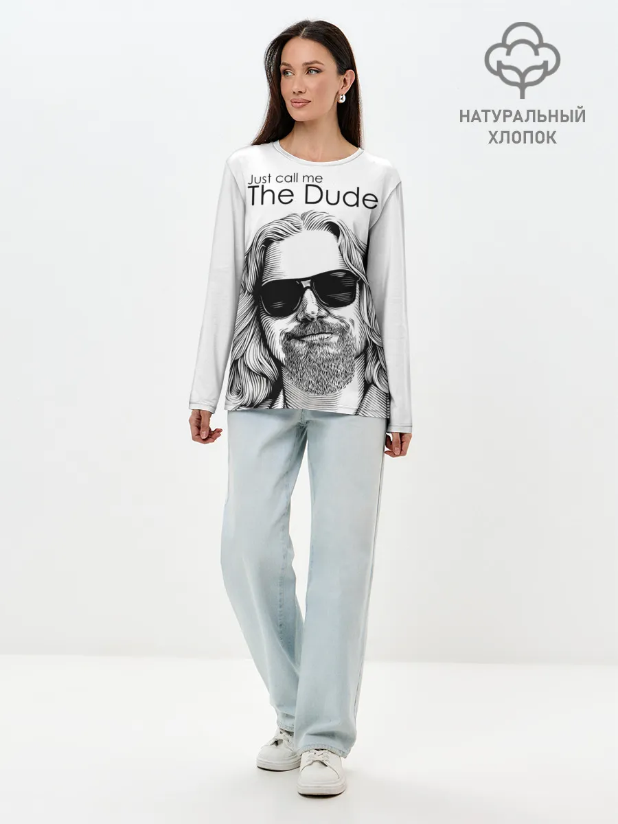 Лонгслив женский. Хлопок / Just call me the Dude