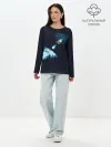 Лонгслив женский. Хлопок / Небесный хадукен