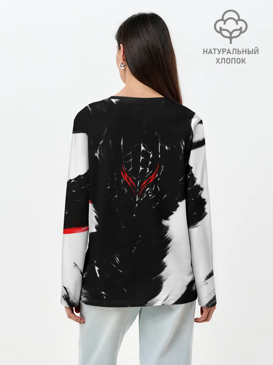 Лонгслив женский. Хлопок / БЕРСЕРК ч/б