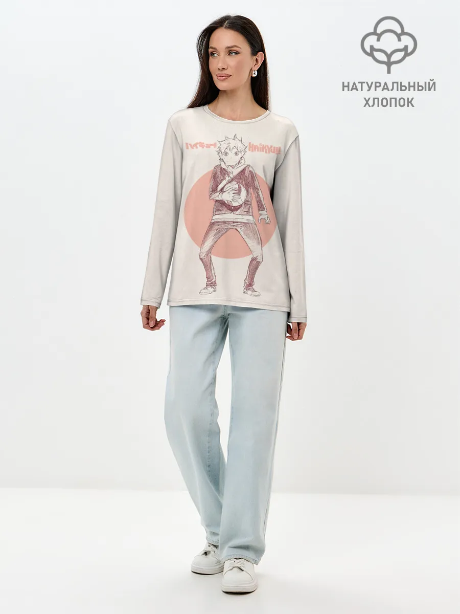 Лонгслив женский. Хлопок / Шоё Хината | Haikyuu!!