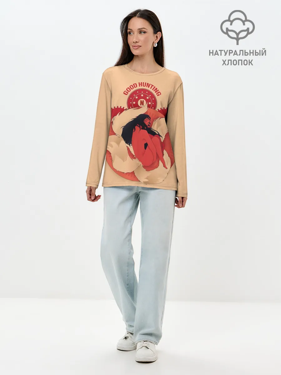 Лонгслив женский. Хлопок / Любовь, смерть и роботы. Good hunting