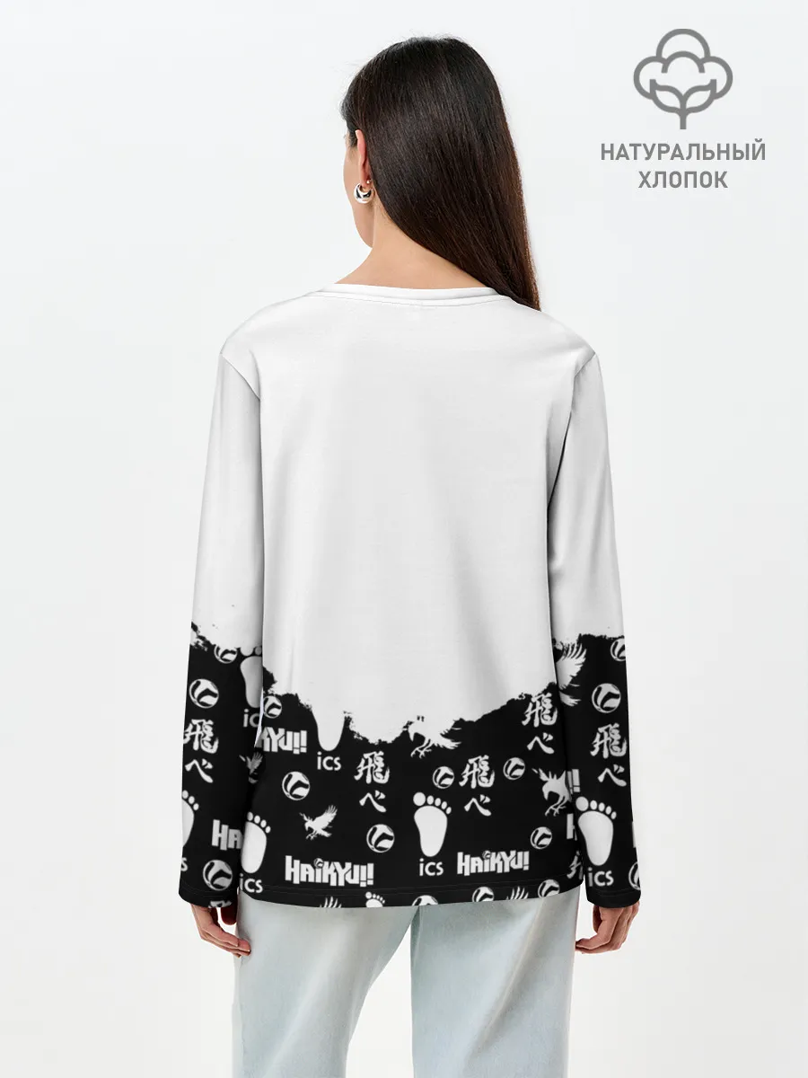 Лонгслив женский. Хлопок / Волейбольный клуб Haikyu!!
