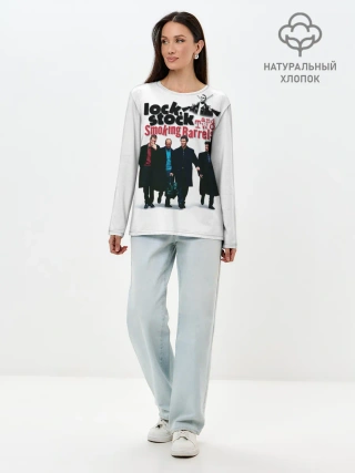 Лонгслив женский. Хлопок / Карты, деньги, два ствола.