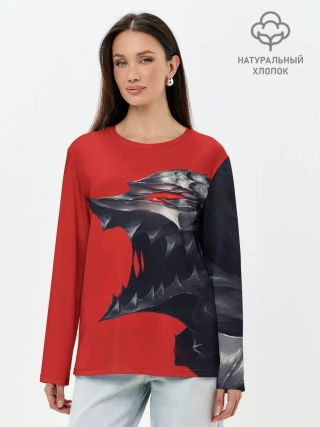 Лонгслив женский. Хлопок / BERSERK маска