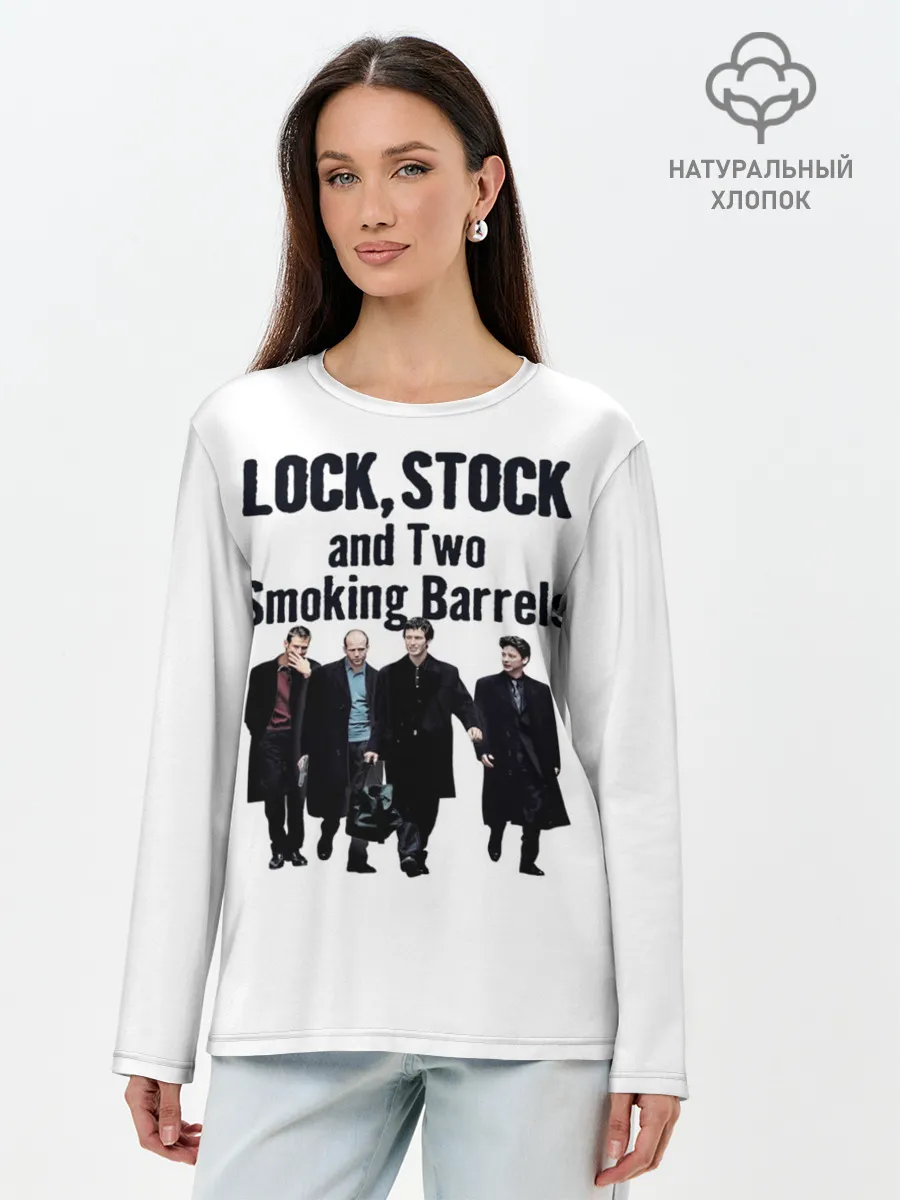 Лонгслив женский. Хлопок / Карты Деньги Два Ствола Герои