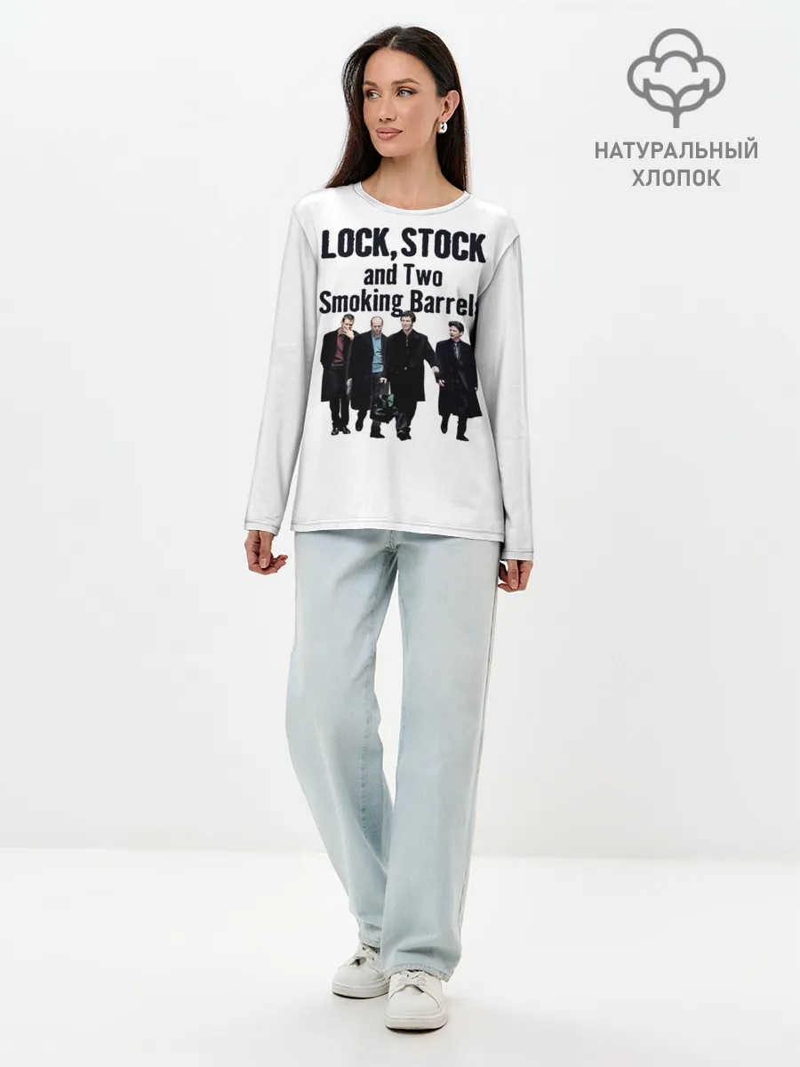 Лонгслив женский. Хлопок / Карты Деньги Два Ствола Герои