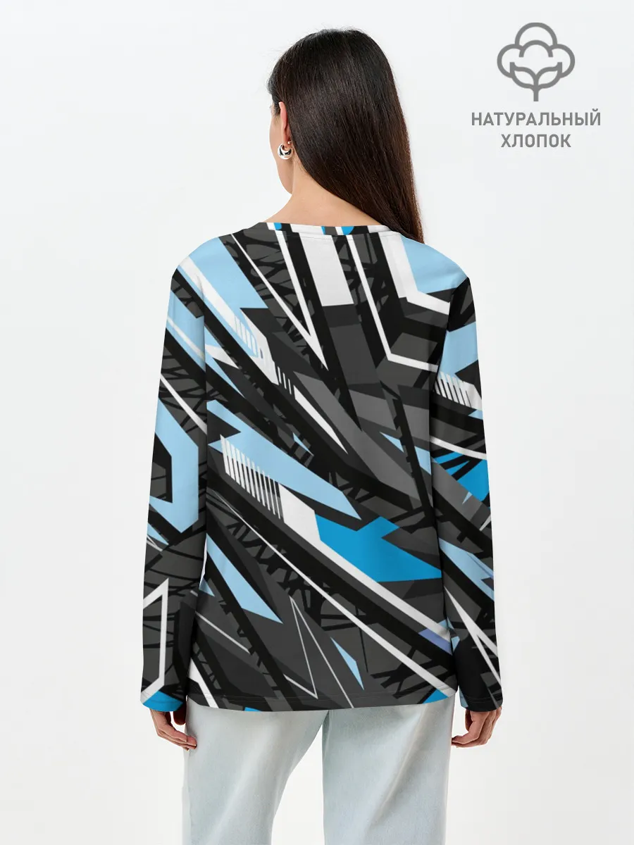 Лонгслив женский. Хлопок / Текстура. Линия. Движение